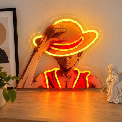 Neon de pared de Luffy