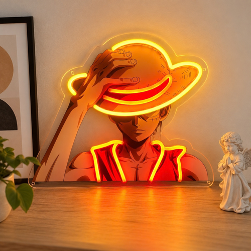 Neon de pared de Luffy