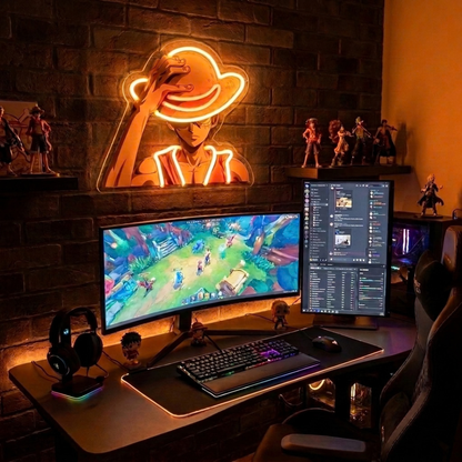 Neon de pared de Luffy